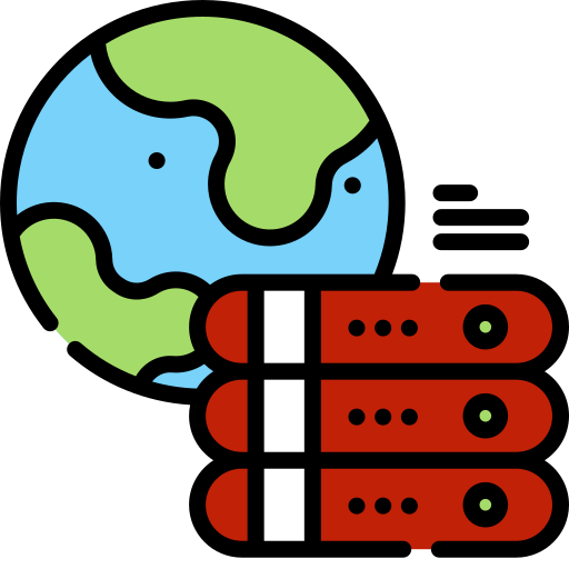 globe with servers icon