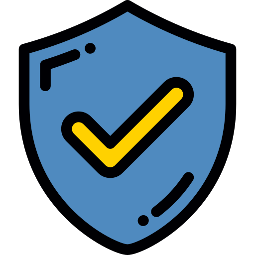 a shield with tick symbol